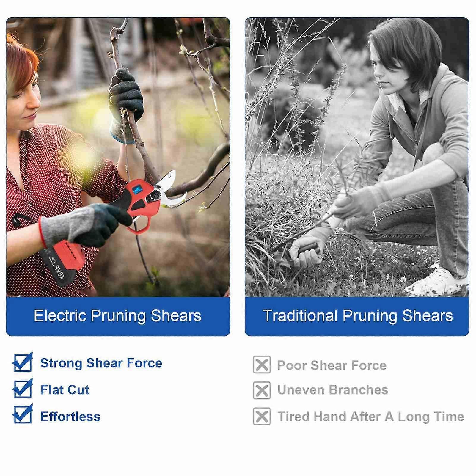 Electric Pruning Shear Portable Handheld Cordless Rechargeable Gardening Fruit Tree Pruner Garden Tool