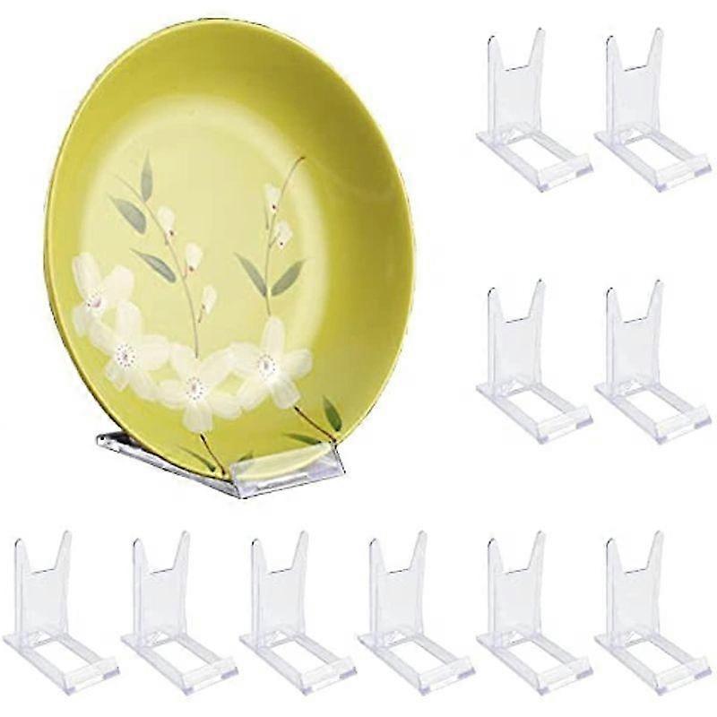 10 Pcs Clear Plastic Display Stand, Acrylic Plate Stands Adjustable Sliding Clear Display Stand Easel Two Part Stand Easel Multifunctional Display Hol
