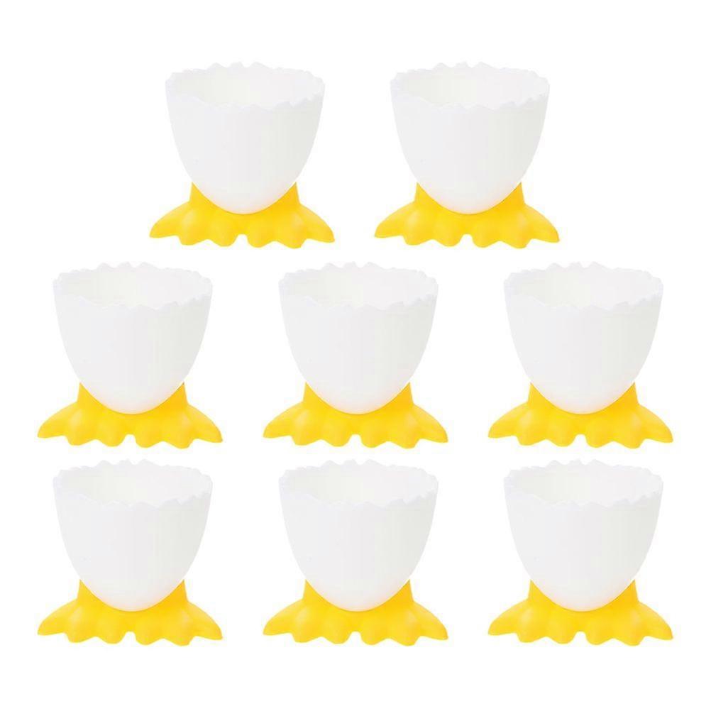 8pcs Egg Cups Cartoon Egg Holders Stable Boiled Eggs Cups for Breakfast