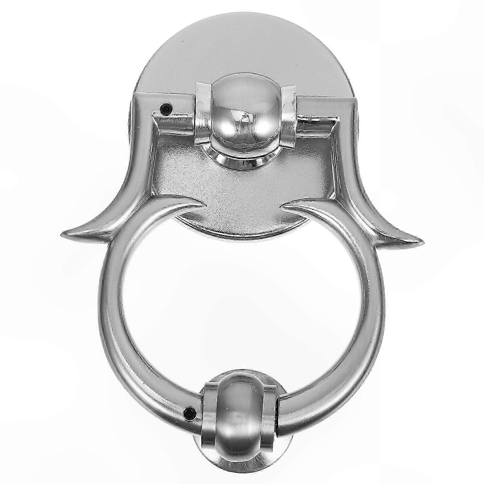 Round Zinc Alloy Door Knocker with Simple Design for Home Entrance