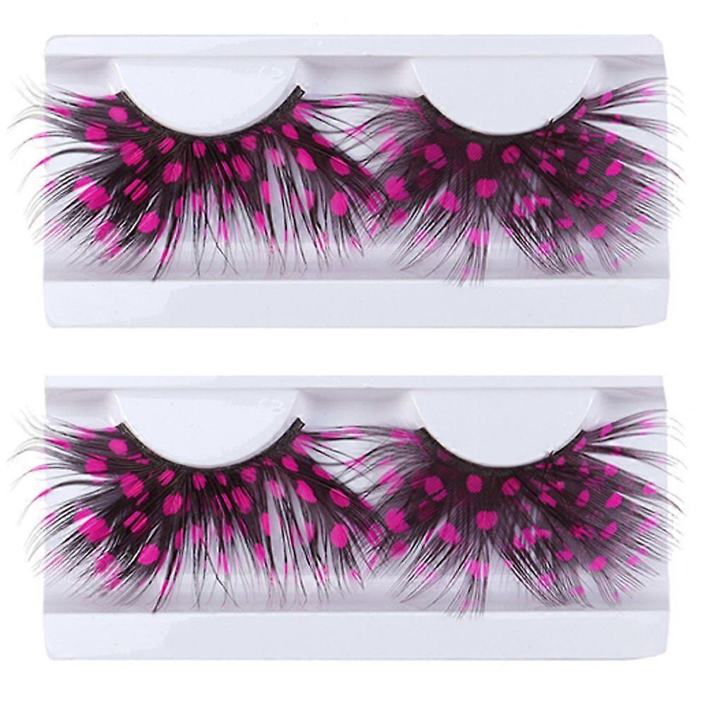 2Pairs Feather False Eyelashes Natural Handmade Reusable Charming Eyelashes
