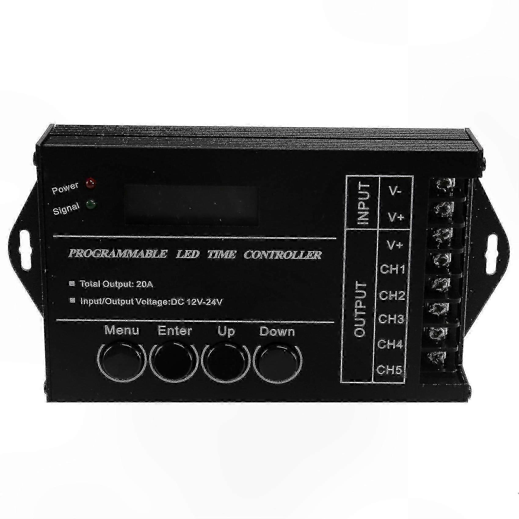 Programmable RGB LED Controller for 12V-24V, 5-Channel Timing Dimmer for LED Lighting Solutions