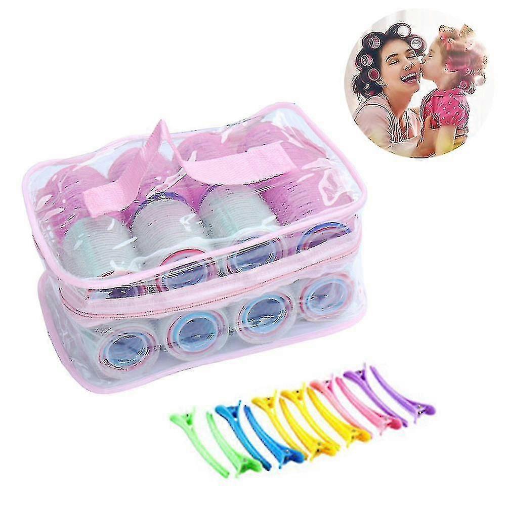 Size Self Grip Hair Rollers Set 18 Rollers 18 Duck Bill Clips Tools