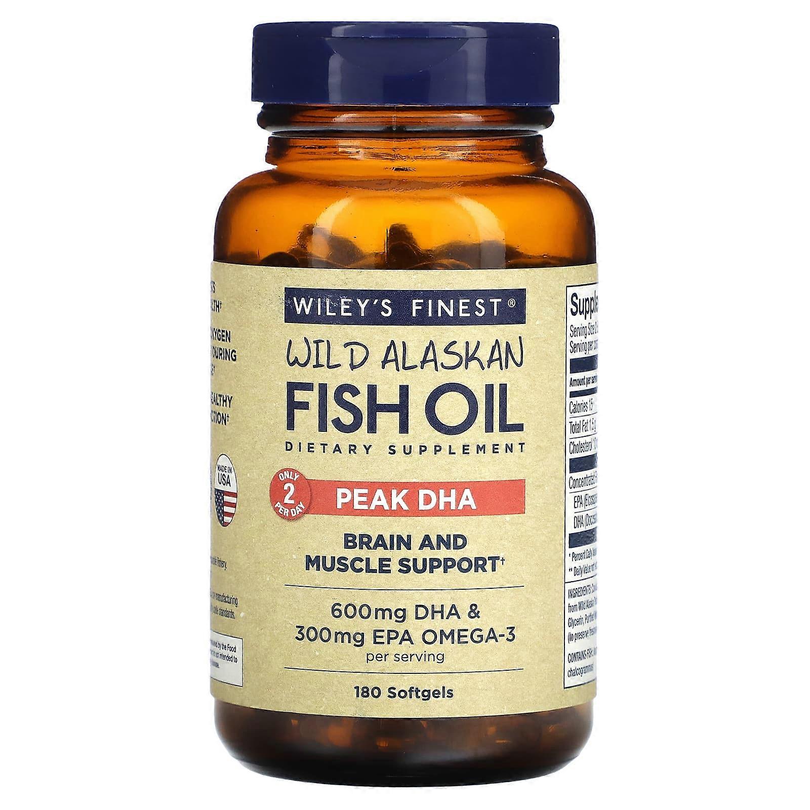 Wild Alaskan Fish Oil, Peak DHA, 180 Softgels