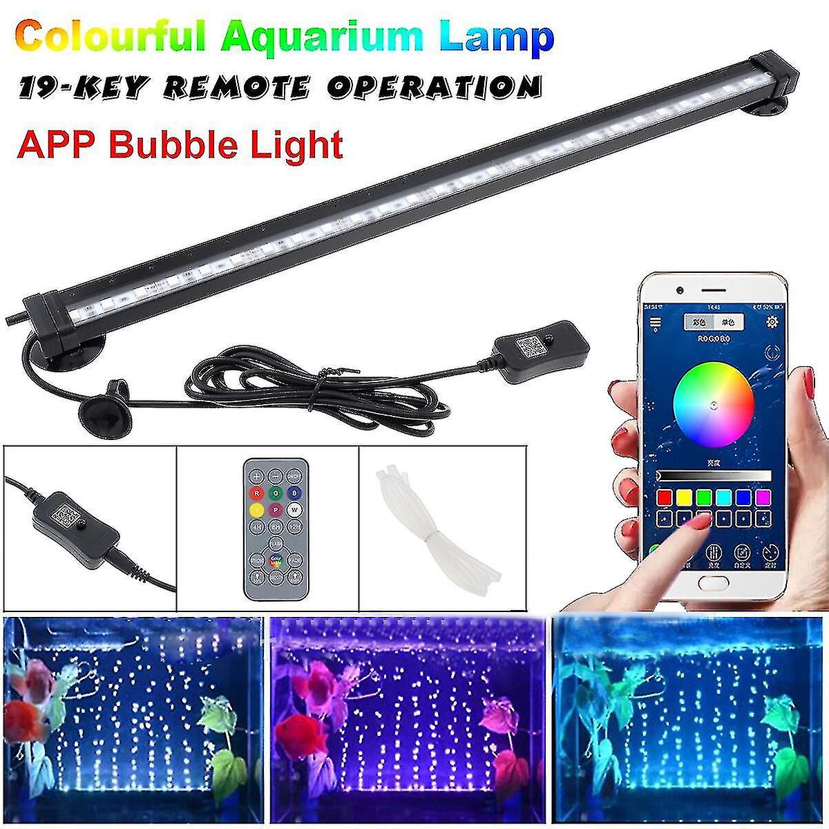 App Control Aquarium Lamp Rgb Led Aquarium Light Underwater Submersible Bubble Lamp Fish Tank Light
