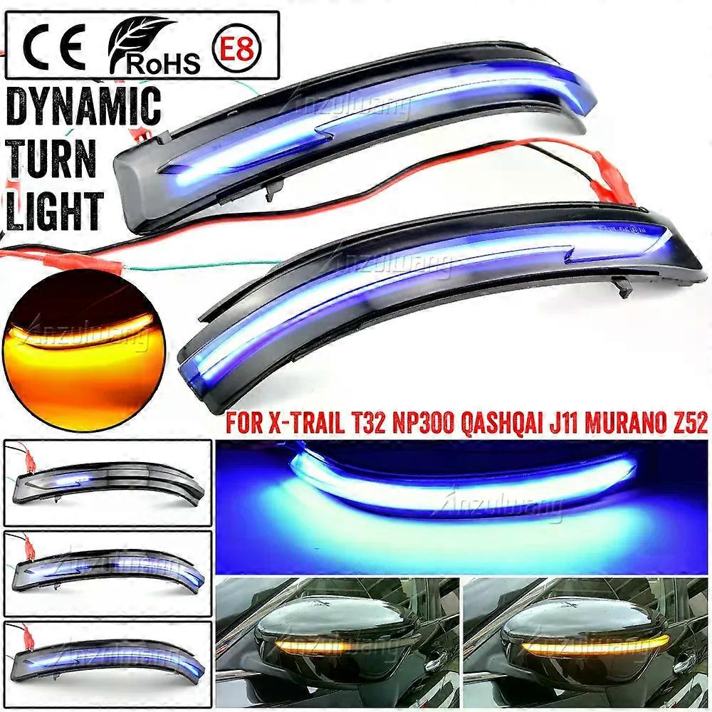 LED Side Mirror Dynamic Turn Signal Sequential Light For Nissan X-Trail T32 Rogue Qashqai J11 Murano Z52 Juke Navara Pathfinder