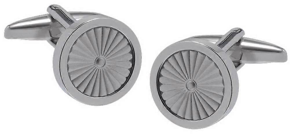 David Van Hagen Sunburst Round Cufflinks - Silver