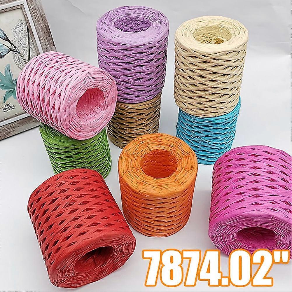 Vnanda Natural Raffia Paper Ribbon Twine, Compatible with Christmas Wrapping - 7874.02"