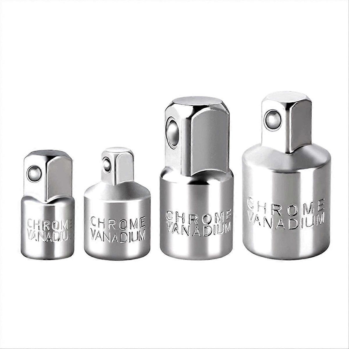 4Pcs Drive Socket Adapter Converter Tool Silver