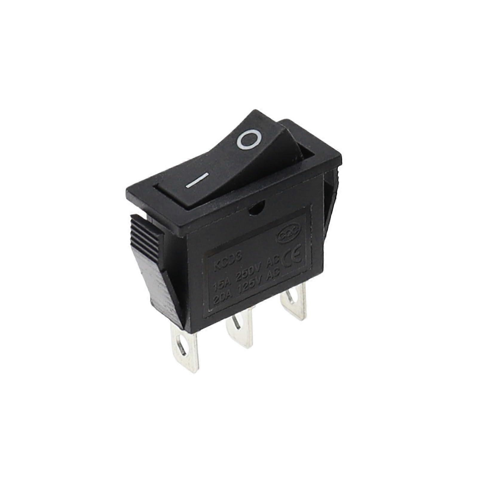 10PCS Black Rocker Switch with Light for Electrical Equipment and Power Control