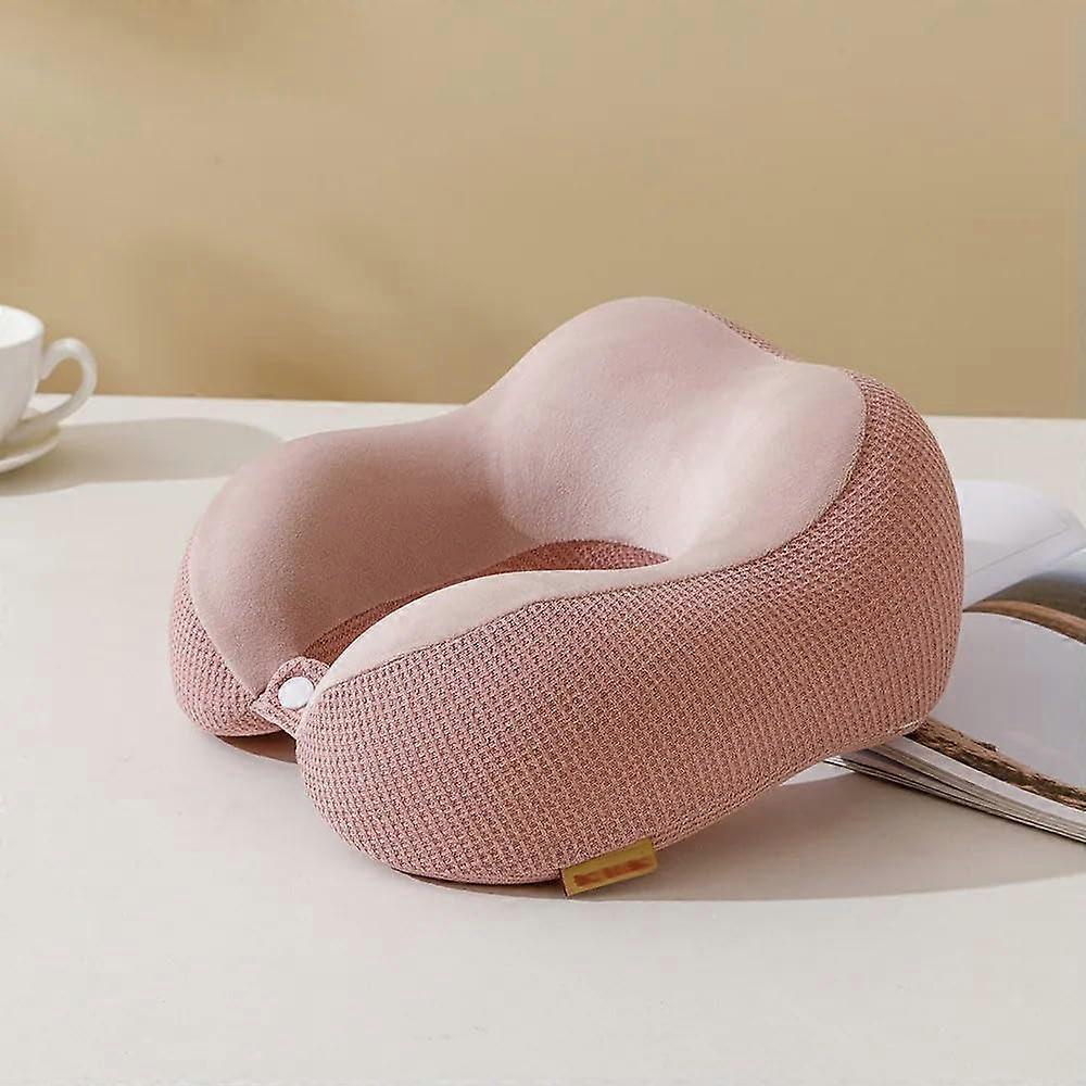 Ushaped Pillow Memory Foam Slow Rebound Travel Neck Pillow For Airplane And Car Pink Mesh Hump Size Options