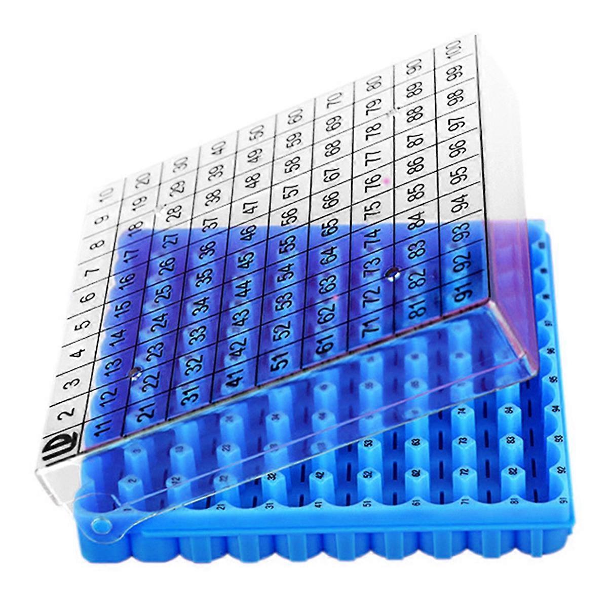 Tube Box Frozen Storage Tube Box Sample Frozen Box Flip Tube Box 100 Cell 0.5ml 1 Piece Blue