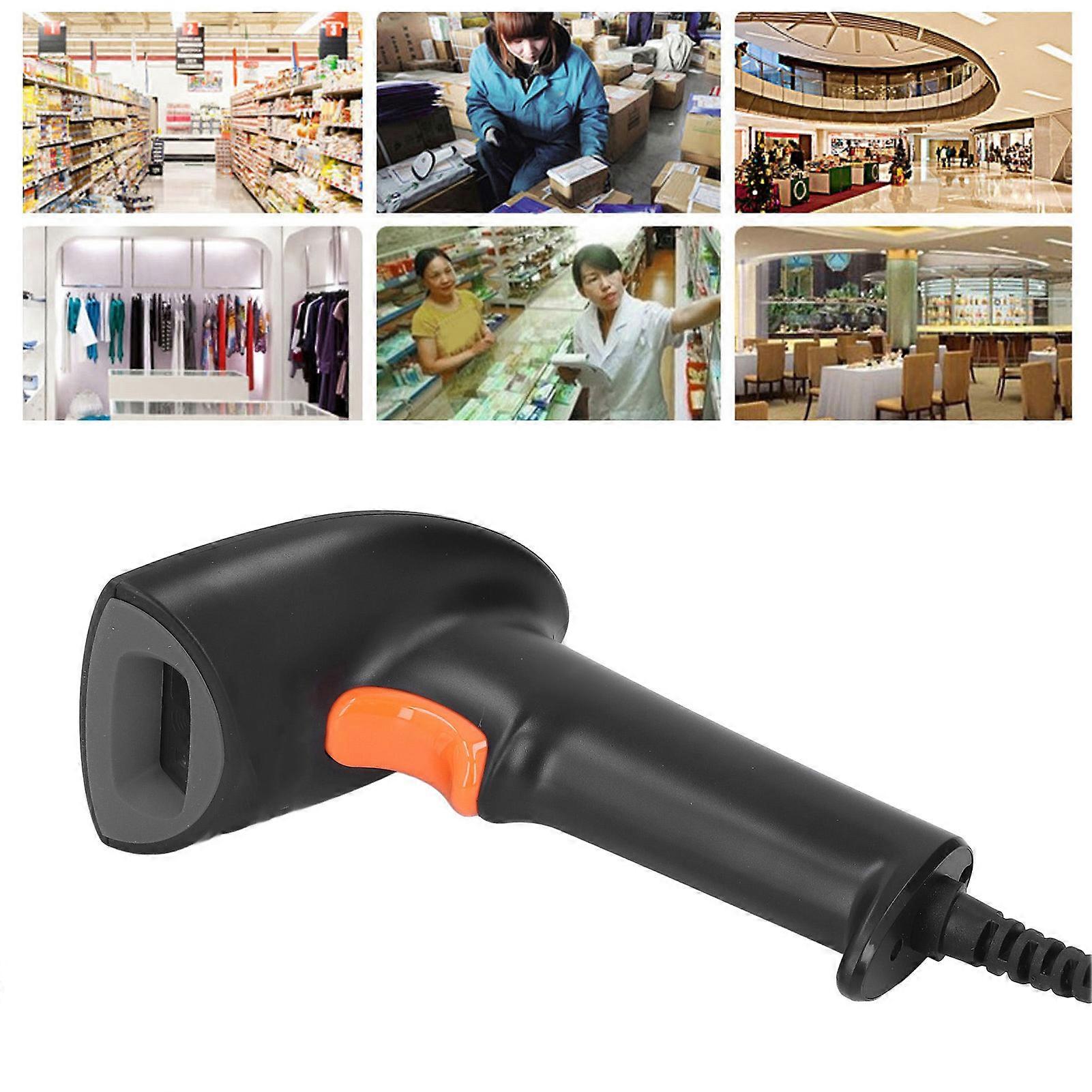 Barcode Scanner with Stand 1D 2D Handheld USB Wired Bar Code Reader Plug and Play for Warehouse Supermarket Express 