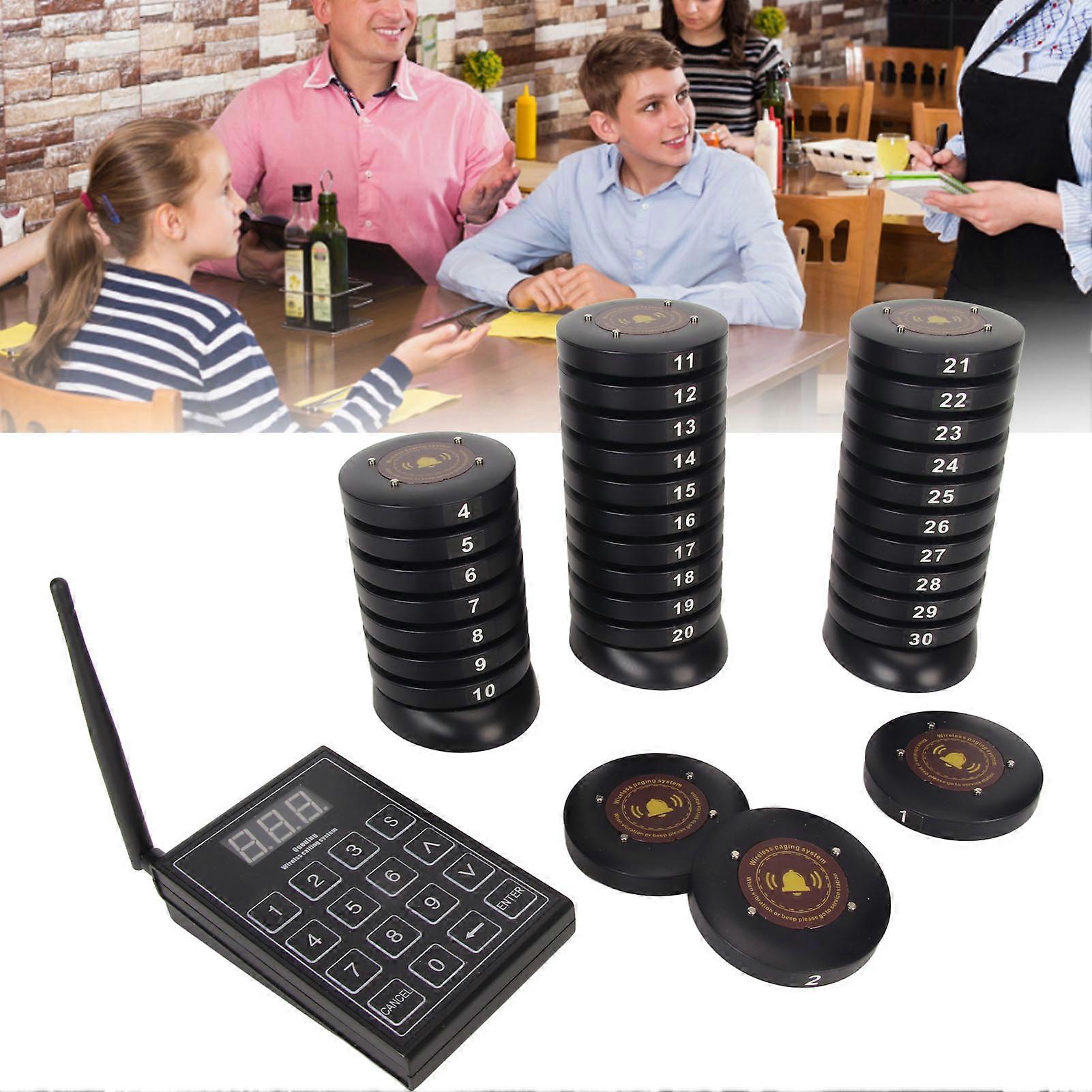Customers Pager System 30 Buttons 3280ft Distance Rechargeable Wireless Calling System for Restaurant Bar Cafe Prise UE 
