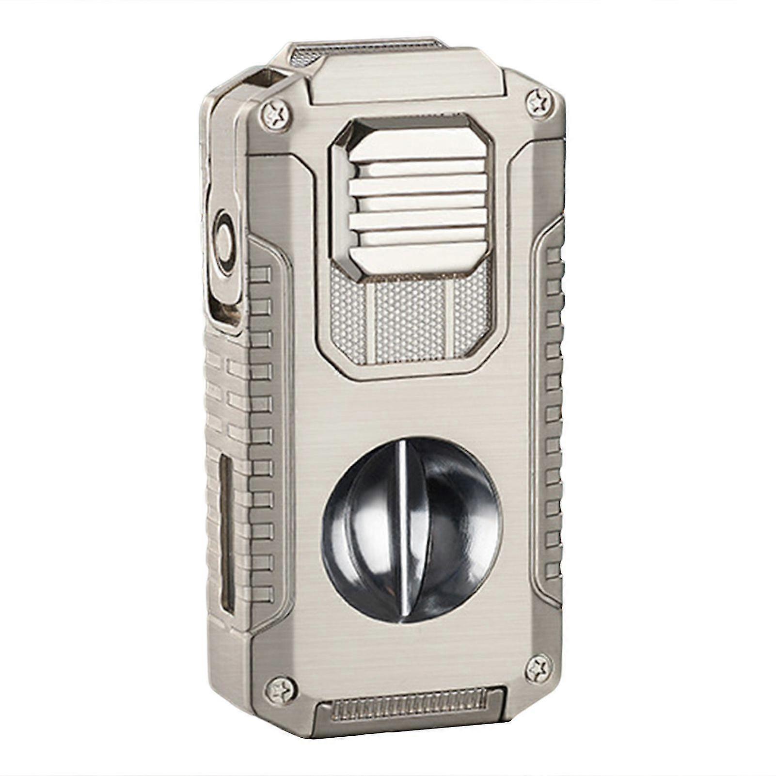 5-in-1 シガーライター Vカッター&パンチ&ドローエンハンサー付き - トリプルジェットフレーム詰め替えブタントーチ、男性へのプレゼントに最適