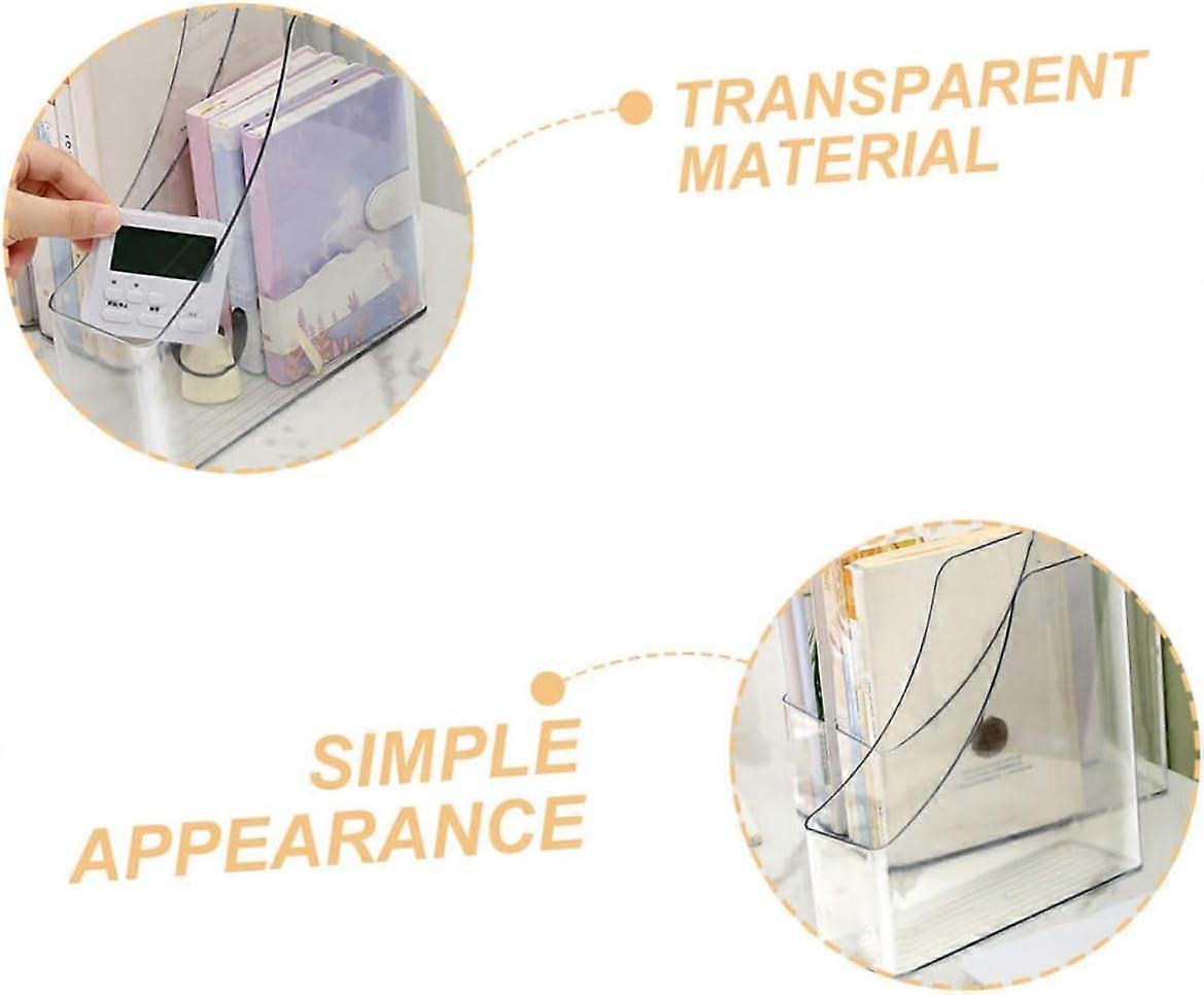 Clear Acrylic Desk File Holder Vertical Organizer For Documents And Books  Upright Design Plastic Magazine Rack