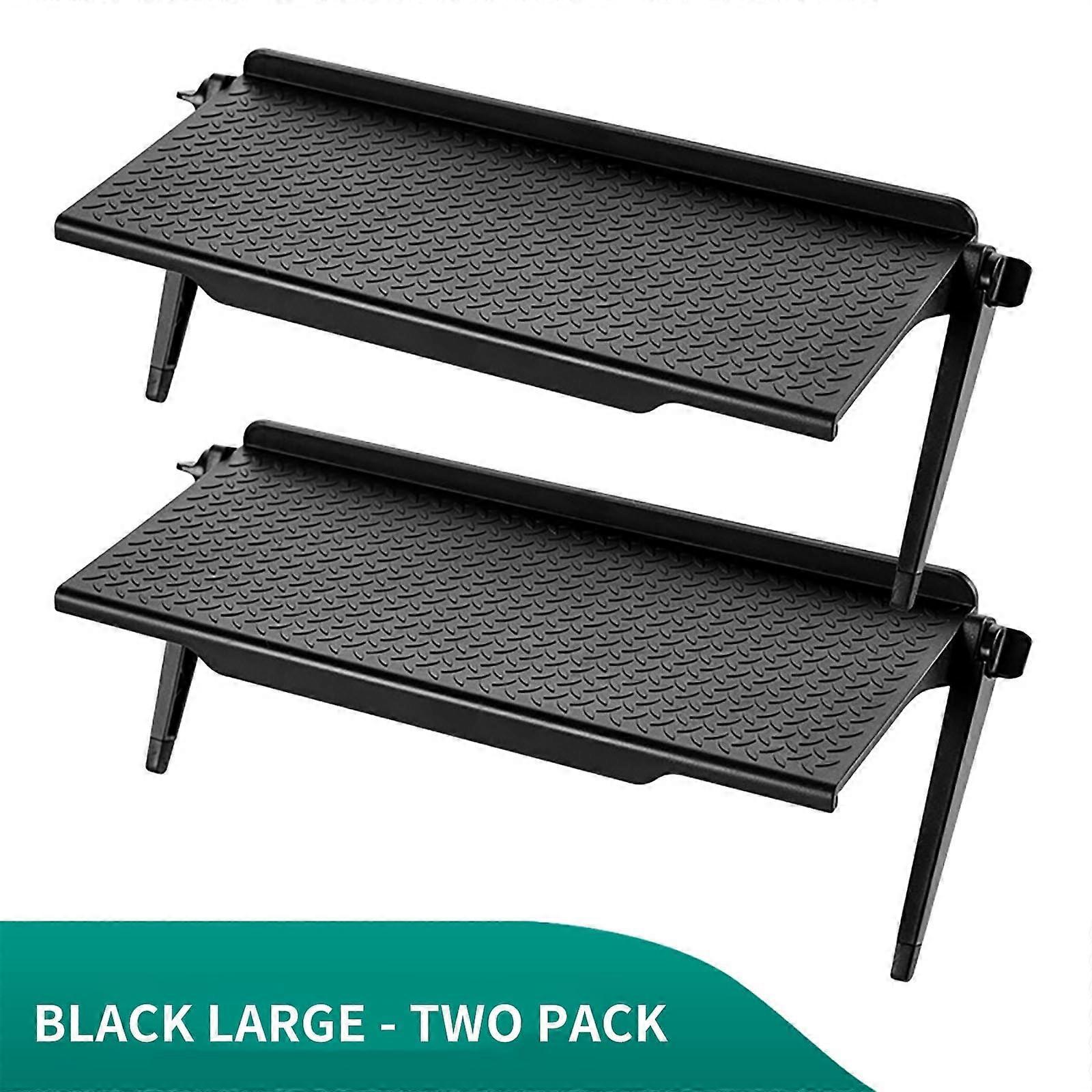 Herrnalise Adjustable Monitor Top Shelf TV Stand, Black (2 Pack)