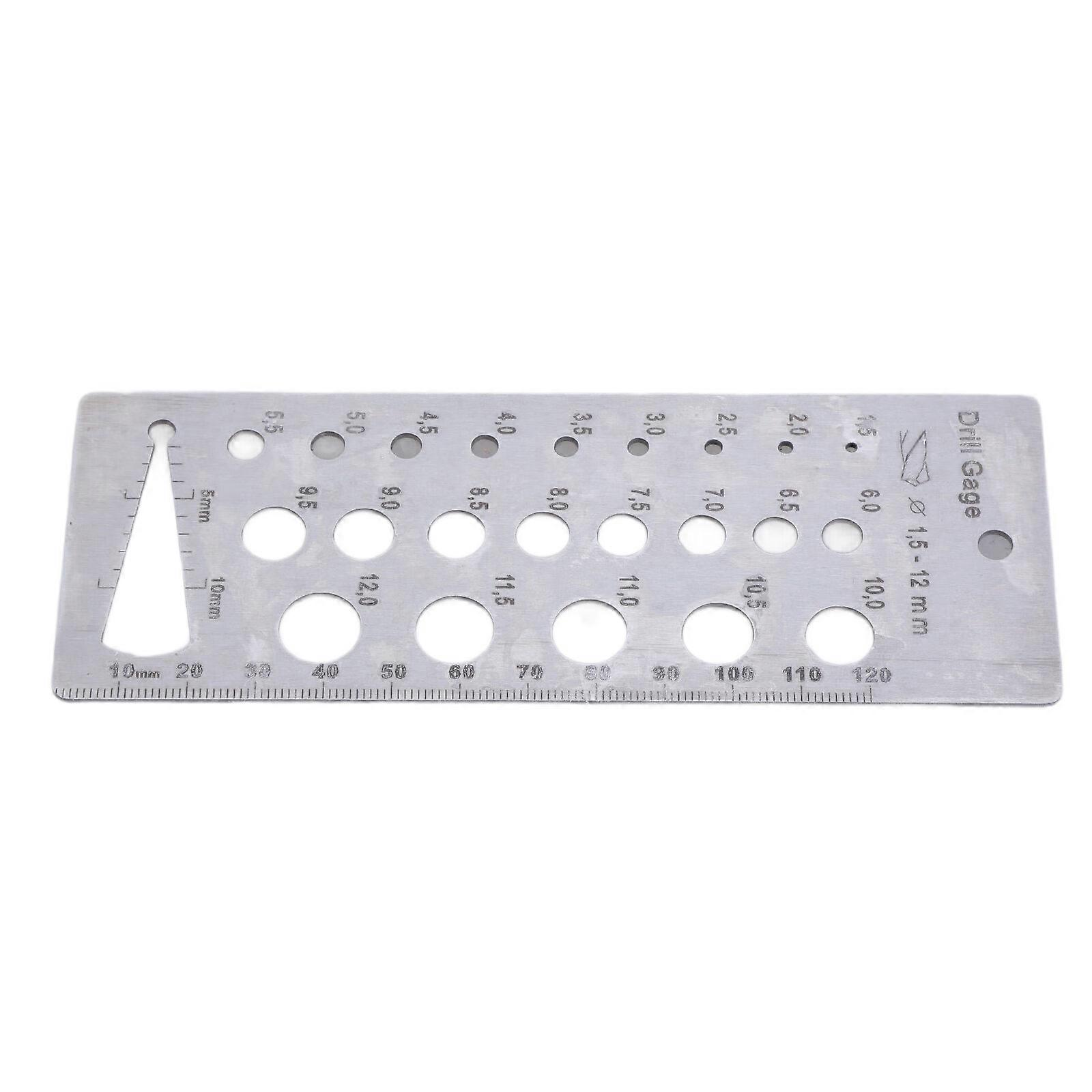 מדי קידוח, מד אינדקס קוטר בורג וחוט, 1.5-12 מ"מ למדידה מדויקת, שווה ערך למד ביט מטרי נירוסטה, ססגוניות