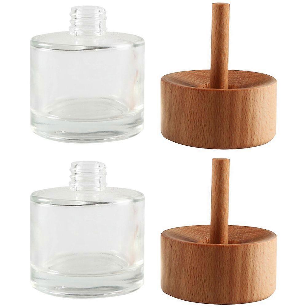 2pcs Glass Diffuser Bottles Diffuser Vase 50ml Empty Clear Reed Diffuser Bottles