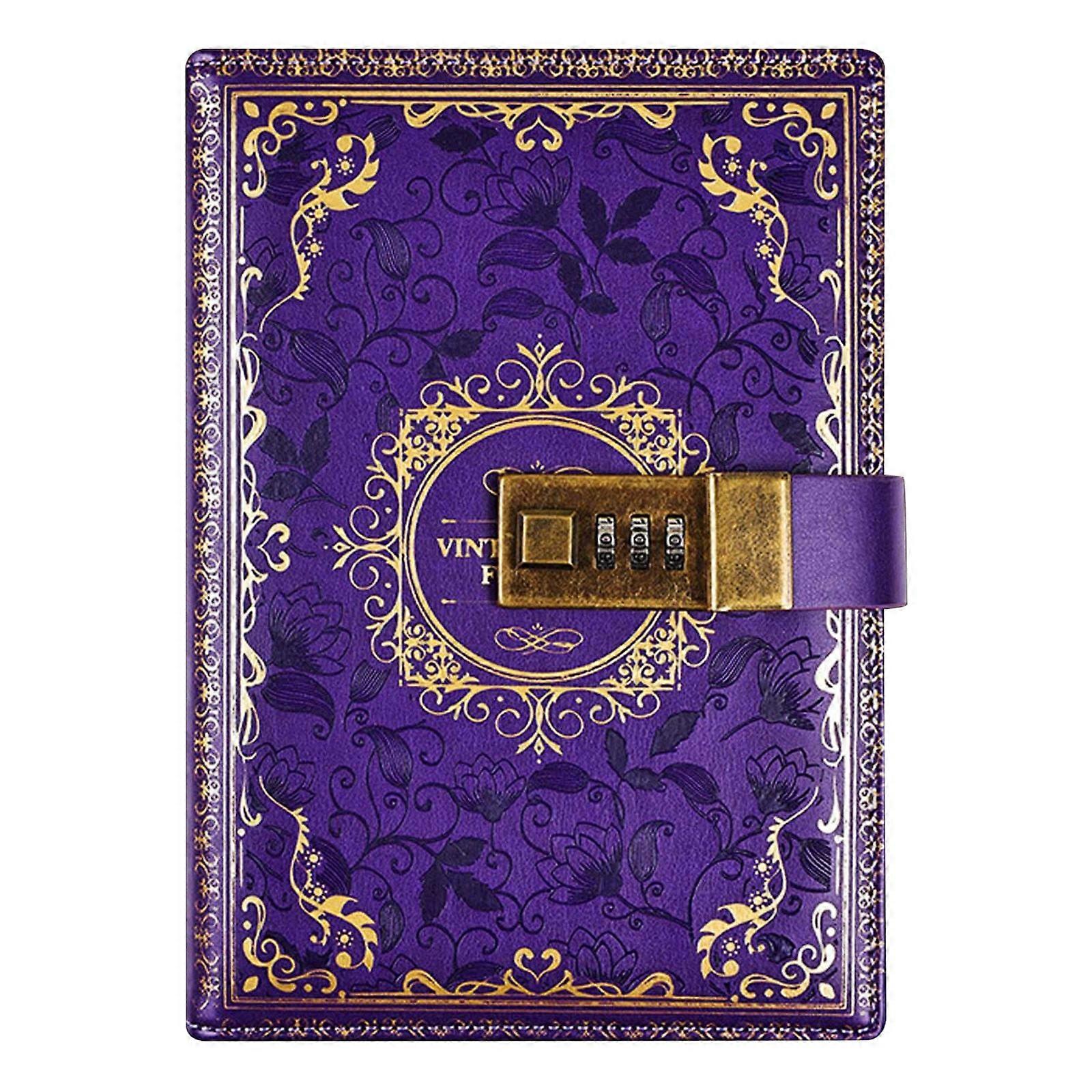 Vintage B6 Notebook Password-protected Journal Lockable Diary Notebook Student Stationery B6 Size Journal Notebook Style Password Diary Locking N