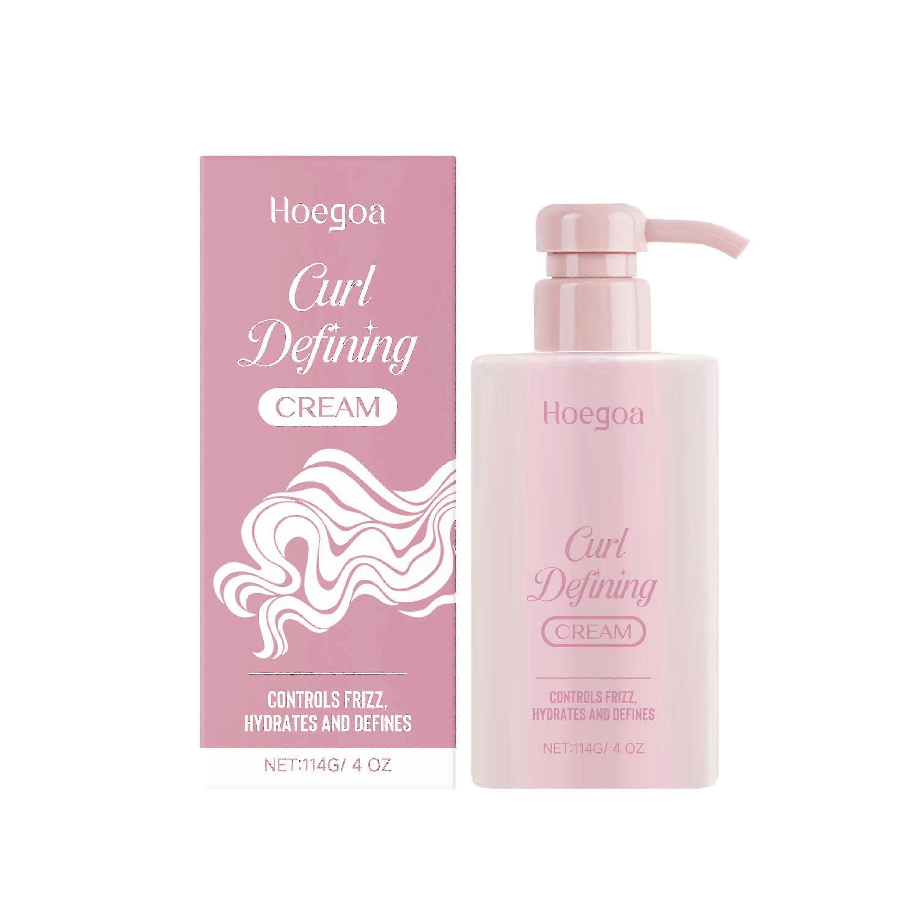 Hoegoa カーリー ヘアケア スタイリング クリーム、前髪用の自然にふわふわで光沢のあるヘア スタイリング クリーム