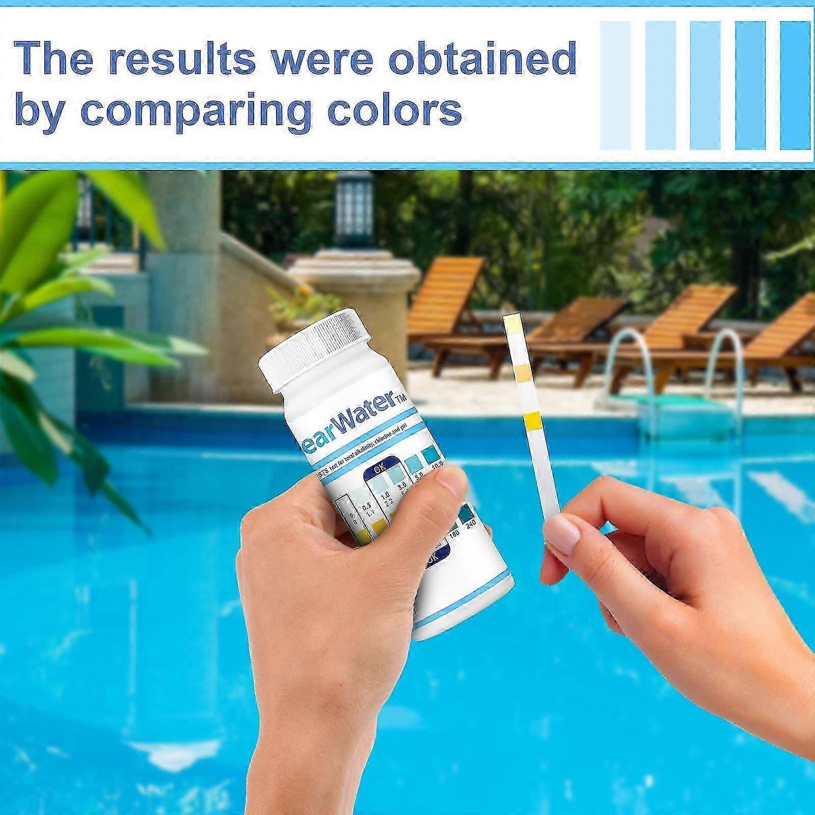 Yegbong Swimming Pool Three in One Test Paper Pool Water Quality PH, pH, Total Alkalinity, Total Hardness Test -AM-8346865429788