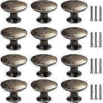 12 Pcs Round Cabinet Knobs Vintage Drawer Knobs Brass Cabinet Pulls Door Knobs For Closet Kitchen Be