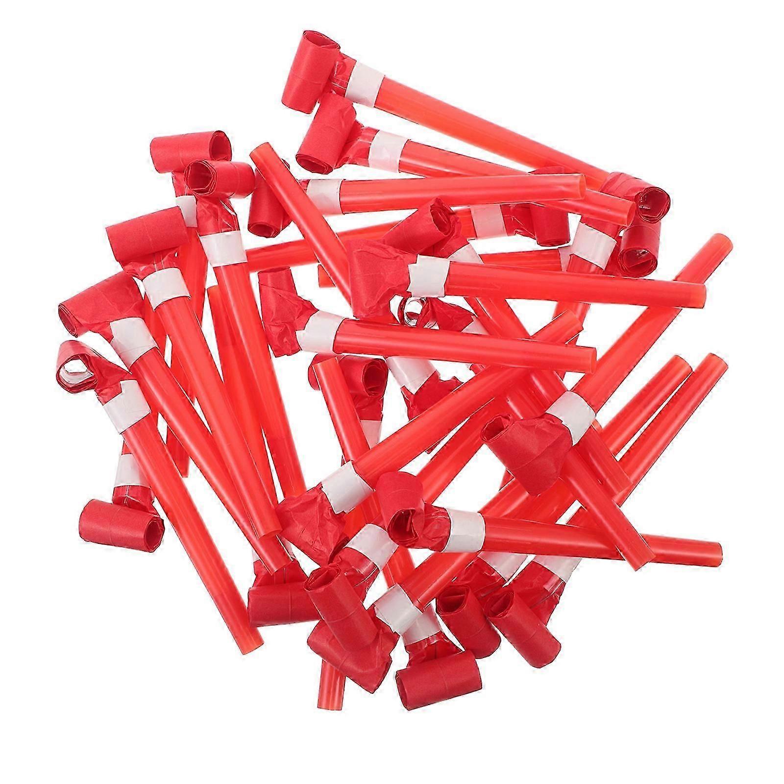 150Pcs Red Plastic Party Blowers Noise Maker for Party Fun