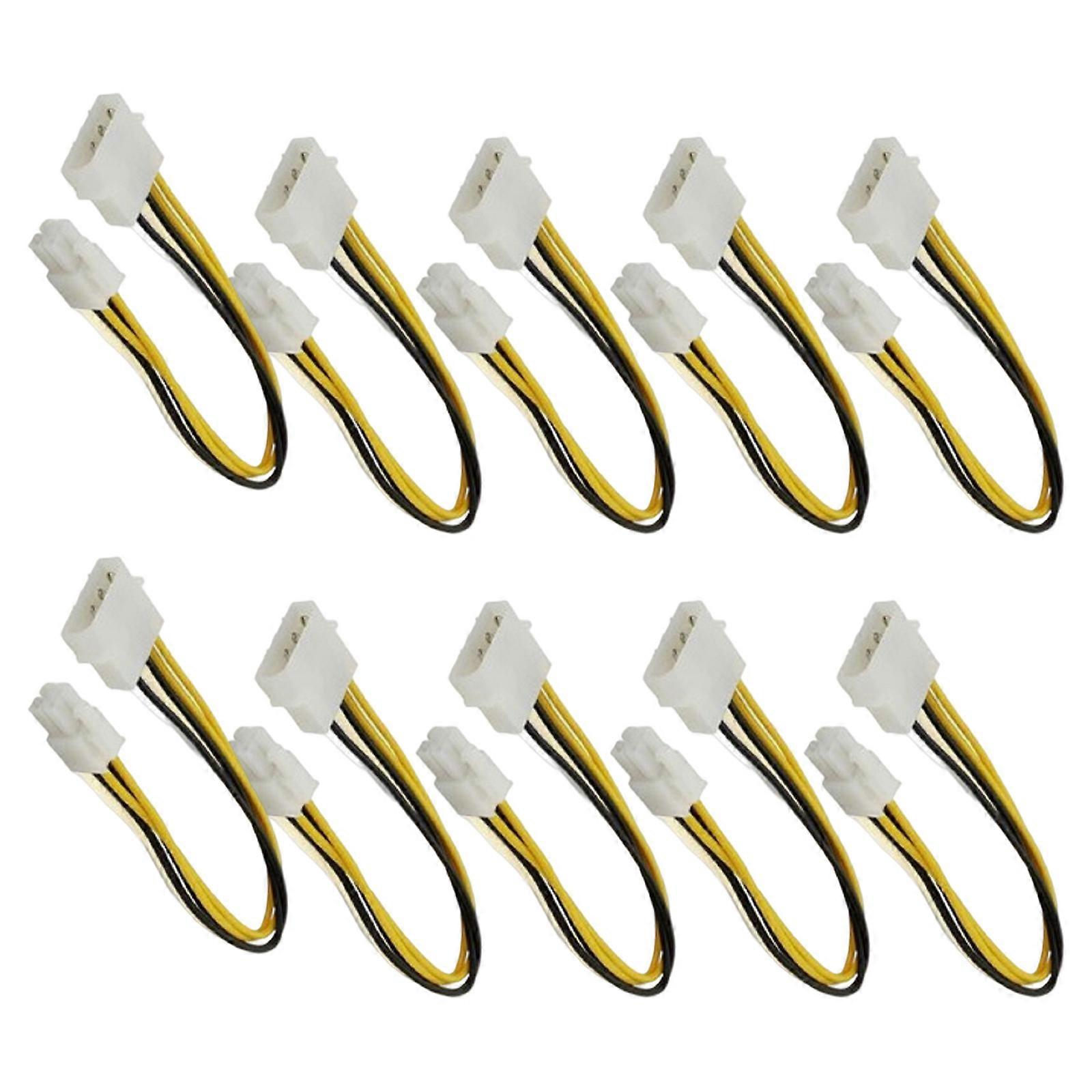 PC Computer Power Supply 4Pin to Motherboard 4Pin CPU Power Adapter Cord Cable Replacement Multicolor