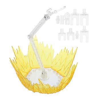 Suporte para figuras de ação (modelos de até 100) com base de plástico amarela com efeito de explosão, ideal para uso em casa, no escritório ou em exposições. Conjunto com 1 unidade.