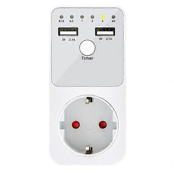 Intelligent Programmable Countdown Timer Socket Electrical 6H USB Interface Socket Switch EU Plug YC