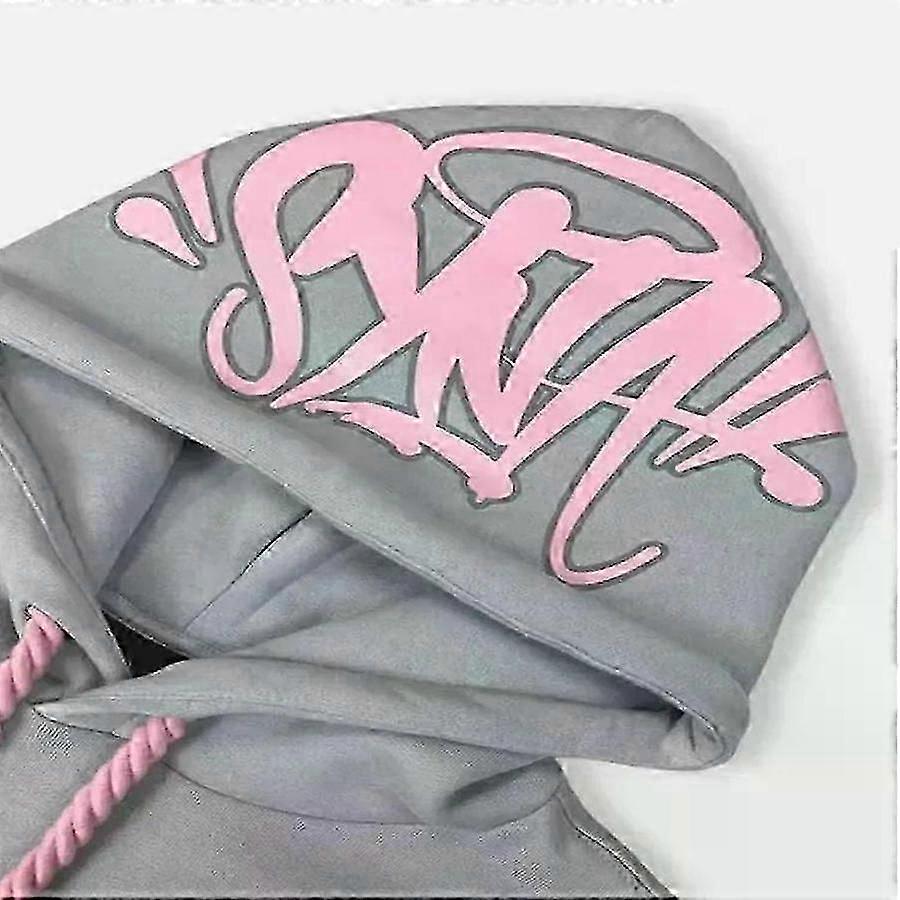 גברים קפוצ'ונים ומכנסיים סט 2 חתיכה היפ הופ ספורט כותנה אימונית רופף מודפס Y2k סגנון רחוב