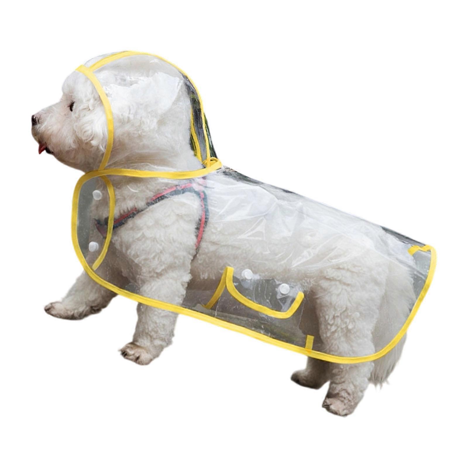 Twist Unpaid Dog Rain Coat Weatherproof Transpicuous Component Fast release Buckles For Busy Owners And Active Canines  Yellow S