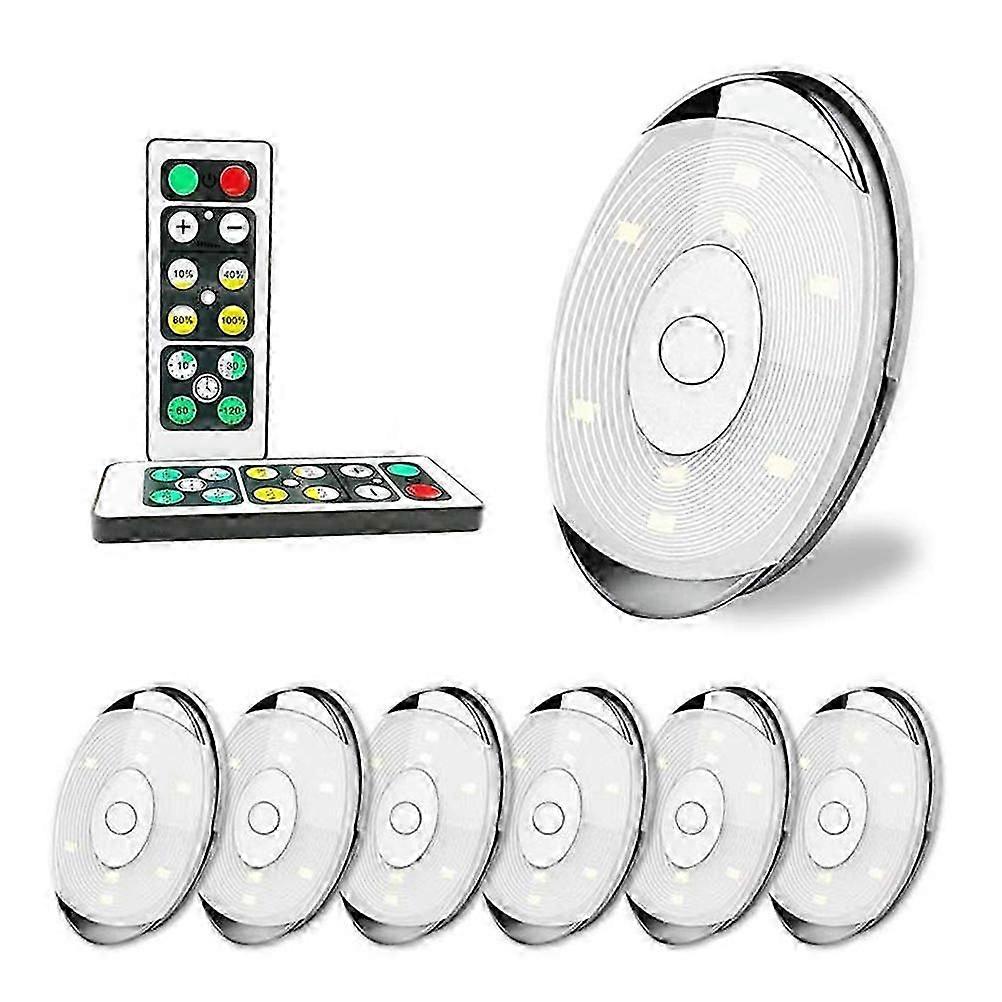 LED Puck Light, Wireless Battery Operated LED Cabinet Light with Remote Control
