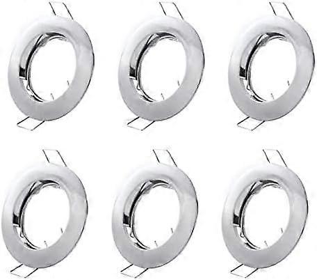 Sea Set of 6 Recessed Light Frames, Ceiling Mounting Frame, Recessed Spotlight Set, Mounting Frames in Aluminium (LED/Halogen/GU10/MR16/PAR16/50 mm) S
