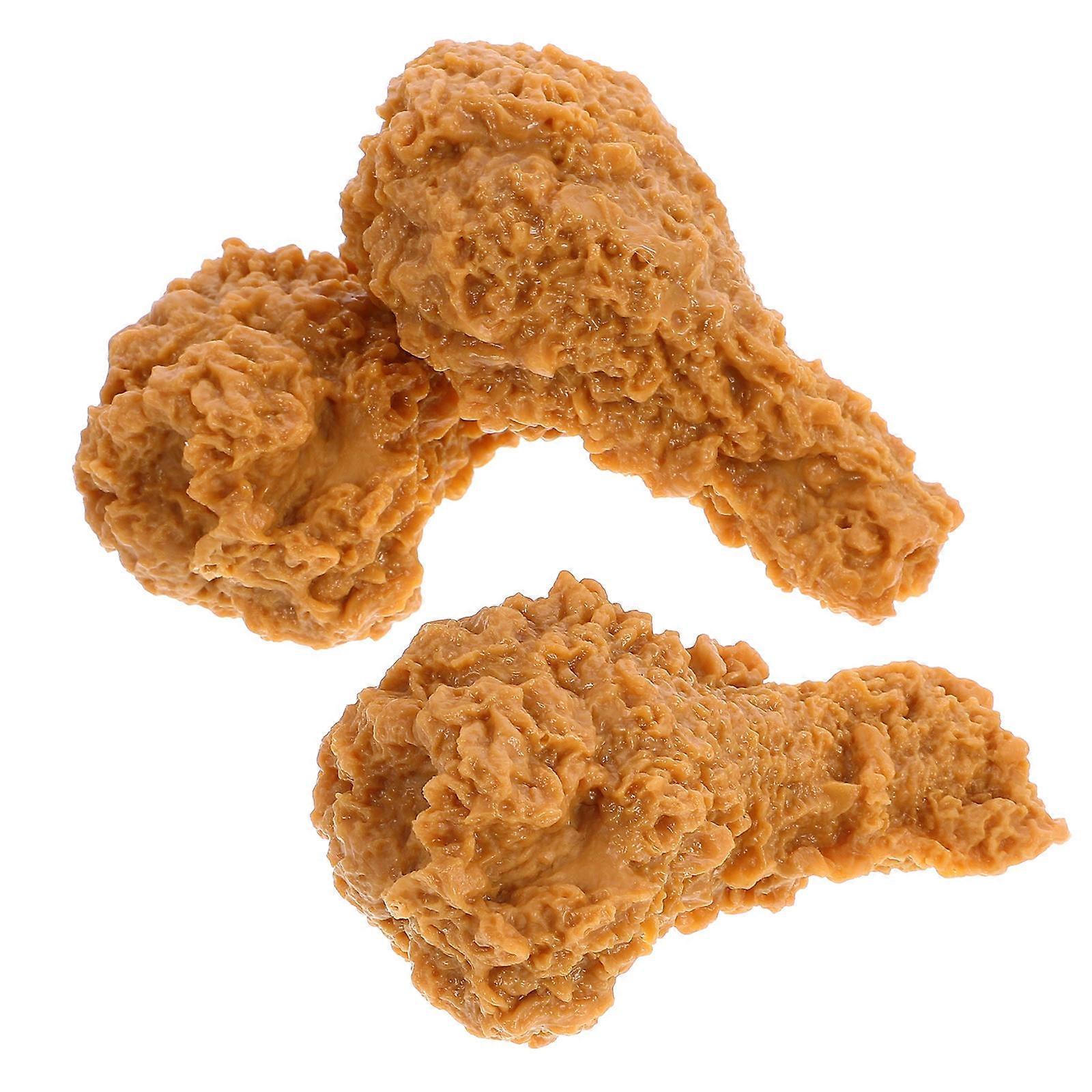 3 יחידות מזון מלאכותי רגל עוף מזויפת מקל תוף עוף מזויף מקל תוף עוף אפוי מלח