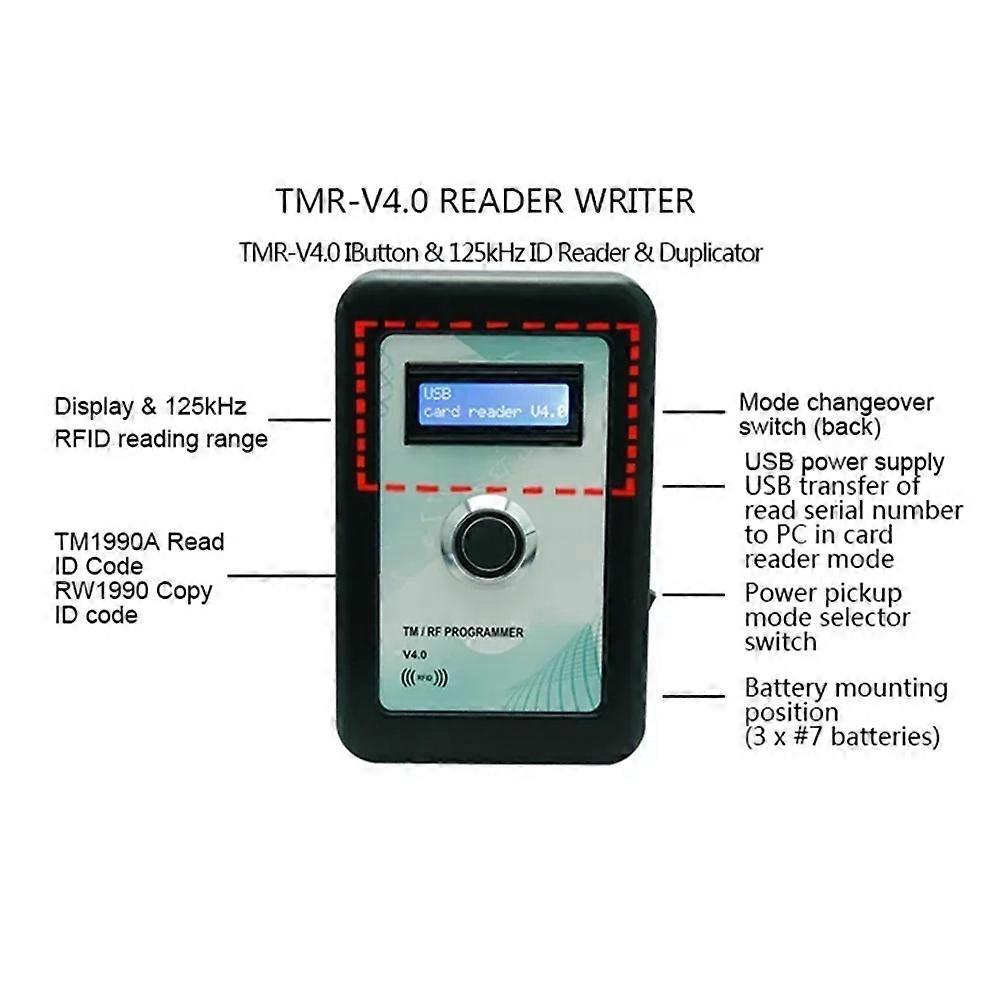 TMRF-V4.0 IButton Programmer DS1990A Duplicator Copier 125KHz RFID Reader Recorder