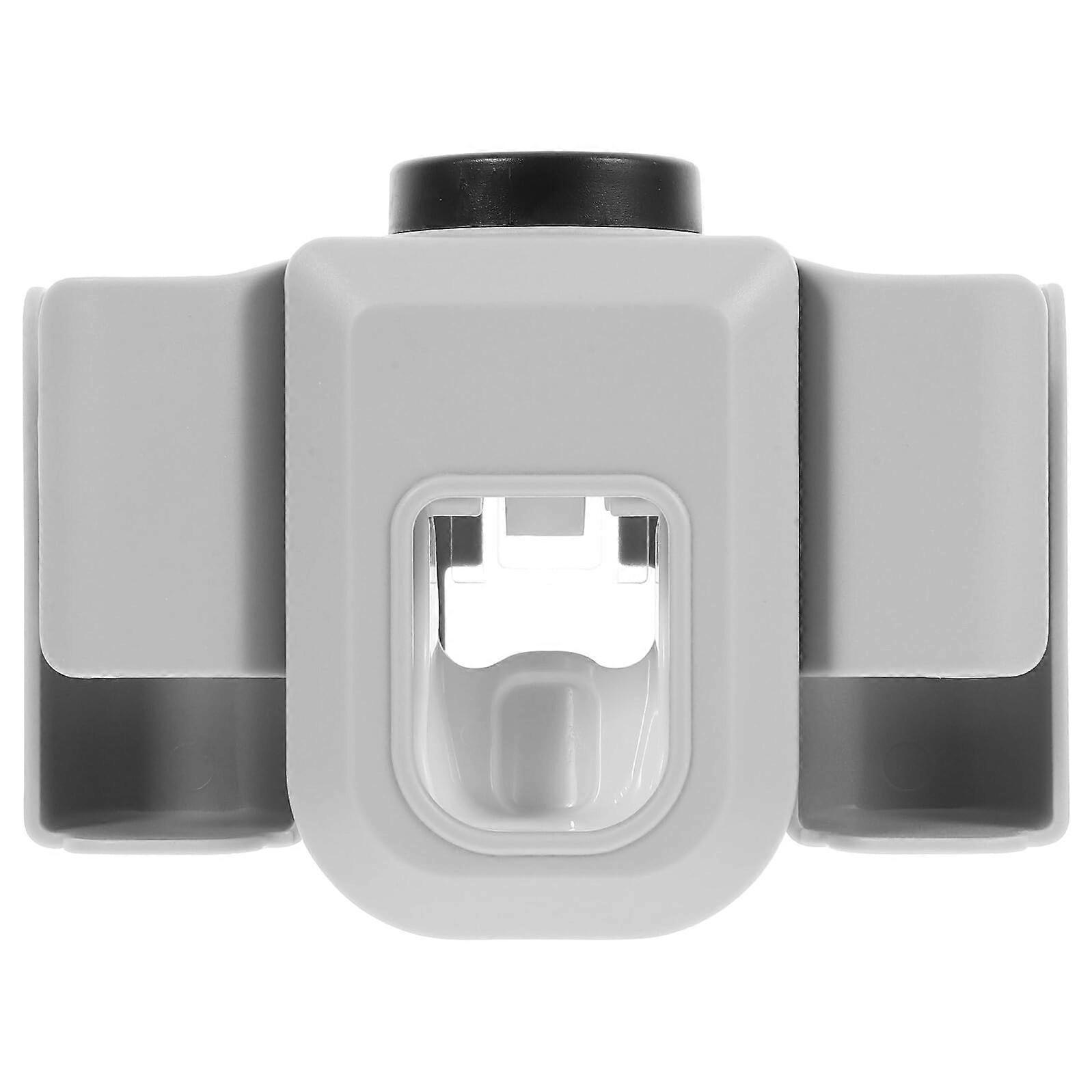 Wall Mounted Automatic Toothpaste Dispenser with Toothbrush Holder TPE Bathroom Rack for Electric Brushes