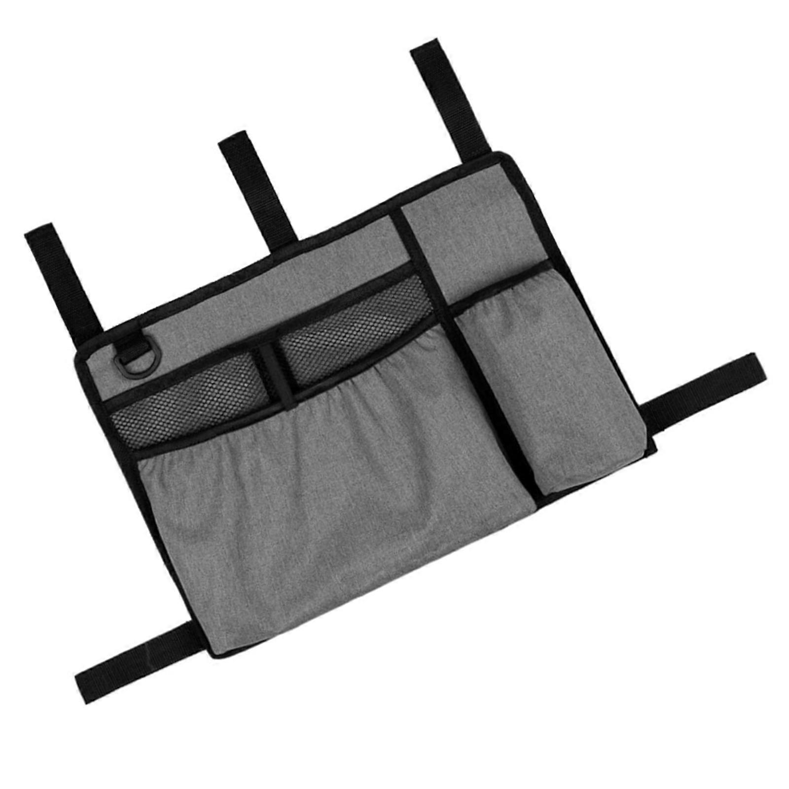 Versatile Use Wheelchair Armrest Storage Bag Holds Phone and Wallets Bags Secure Zipperes Closure Home Accessory  Gray