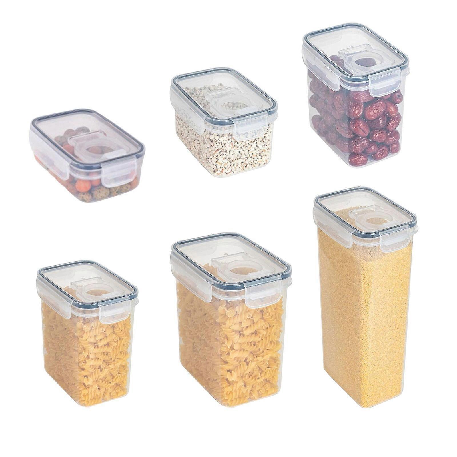 Begine Clearancecereal Food Storage Box with Open Lid 6-Piece Set,Fresh-Keeping Box,Food Storage