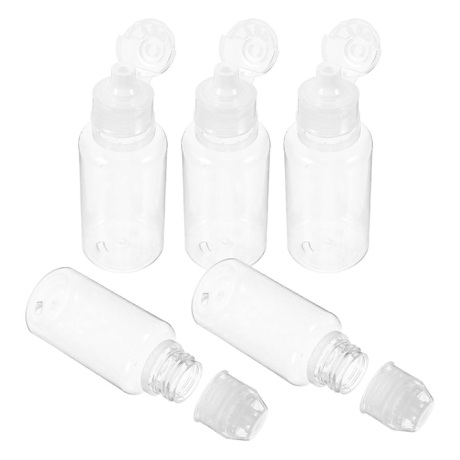 5pcs Portable Squeeze Bottles Empty Honey Jars Dispenser with Lids Refillable Condiment Containers Salad Dressing Bottles