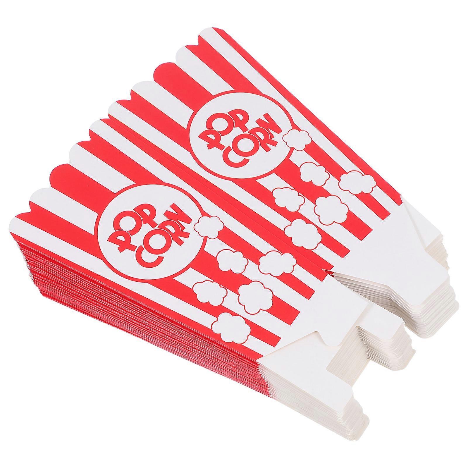 Red Paper Popcorn Buckets for Storage Use with 24Pcs Paper Popcorn Bags