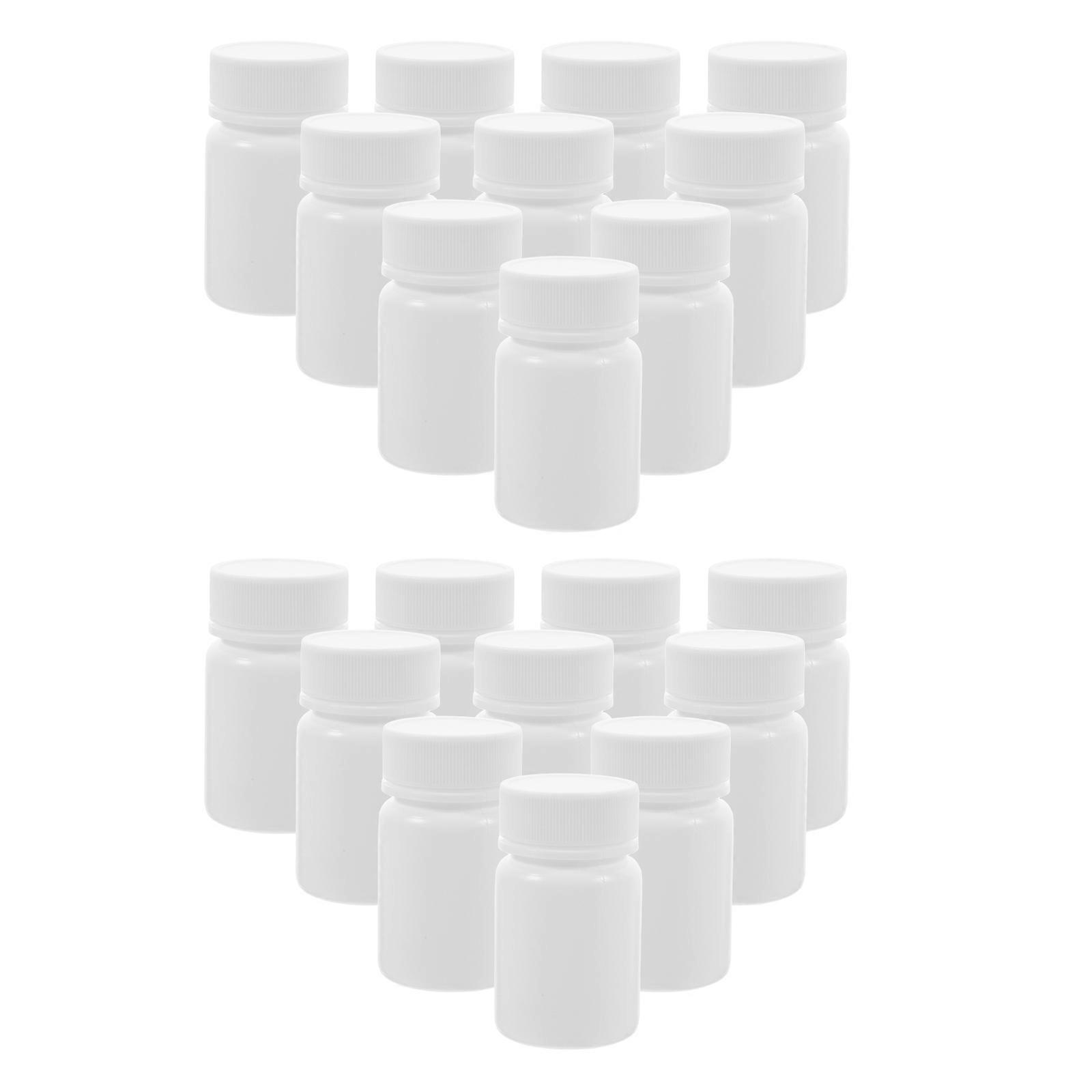 Solid Bottle Medicine Carrying Bottle for Tablets with Screw Caps 20Pcs