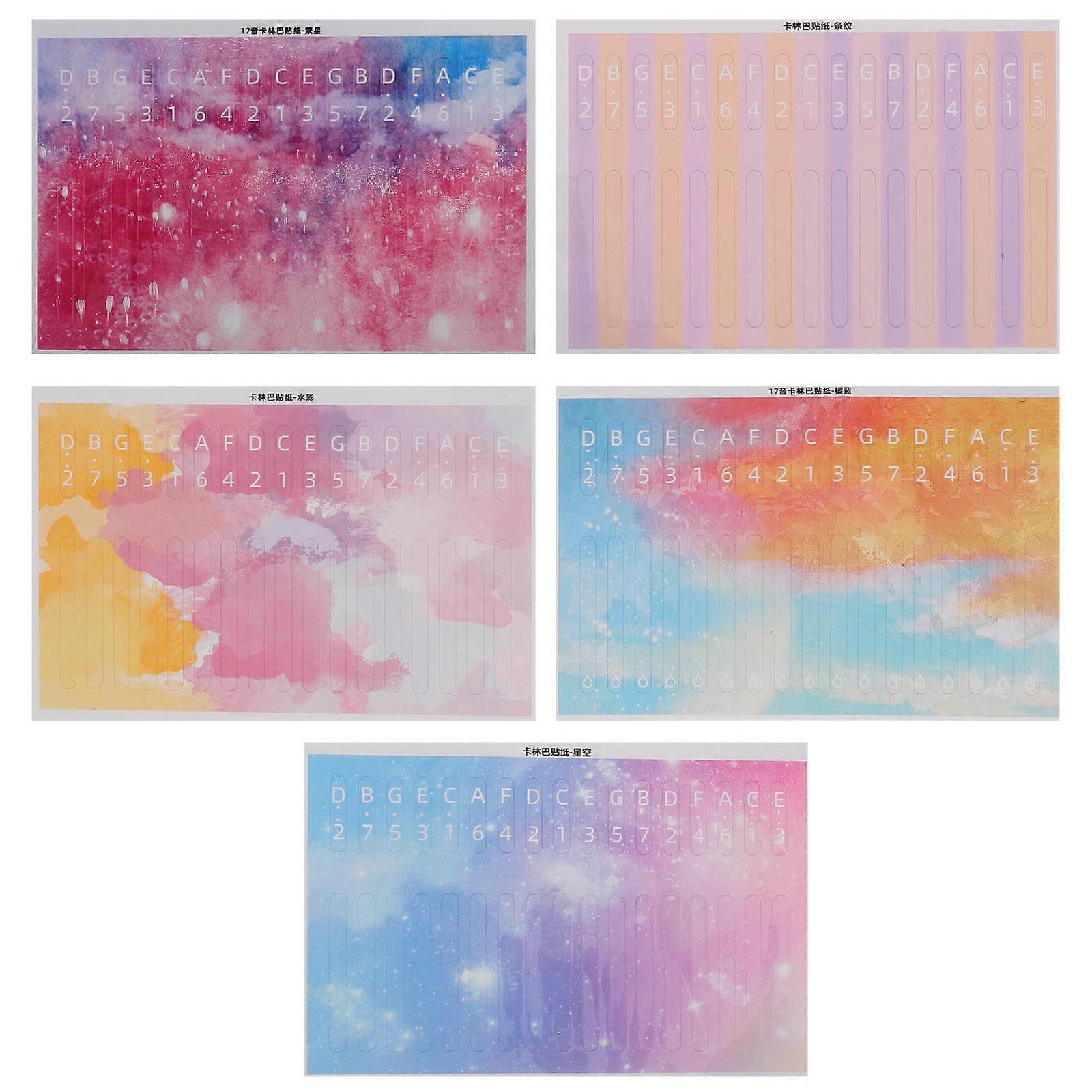 Finger Instrument Note Stickers for Kalimba Scale Learning 5Pcs