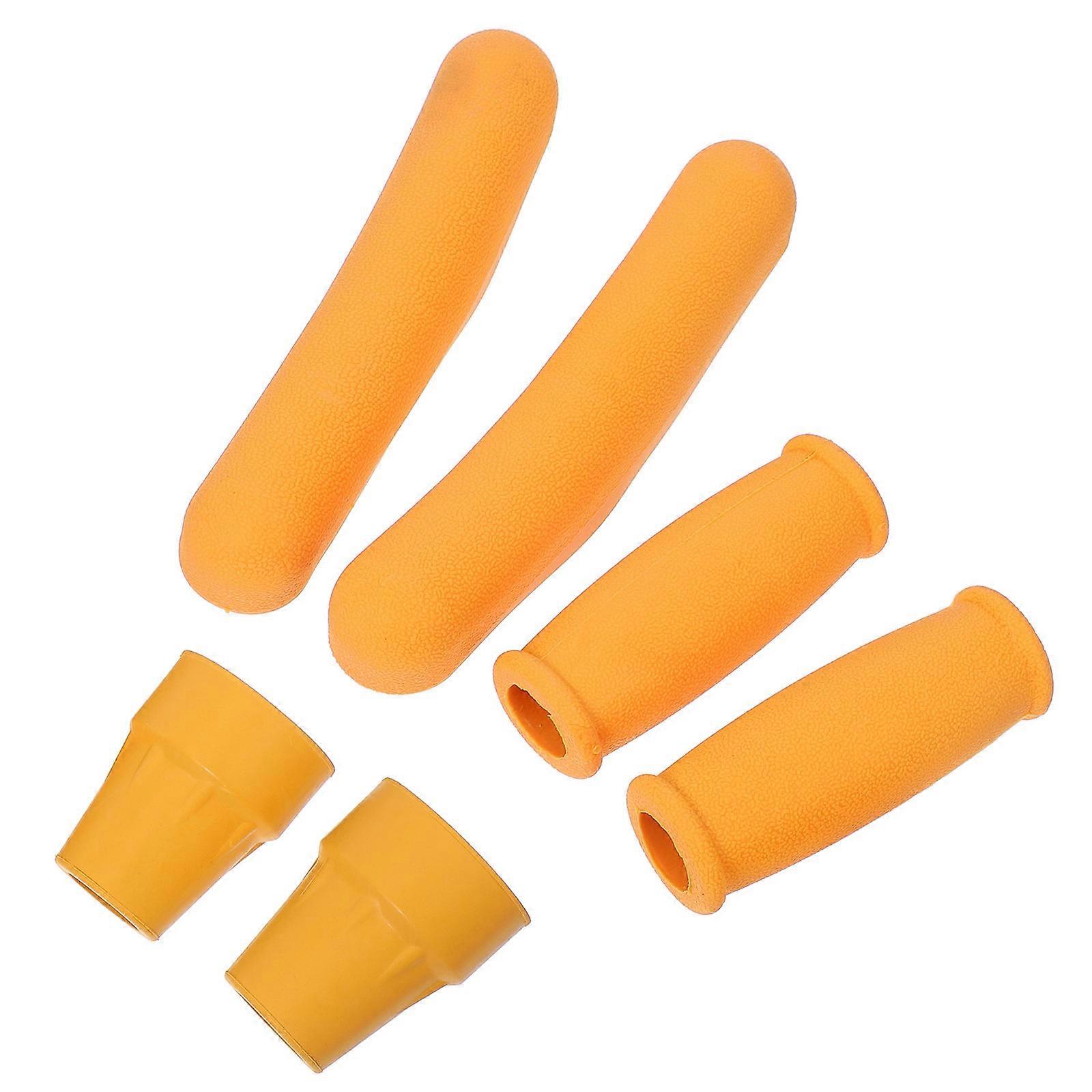 Orange Replacement Crutch Pads for Armpits and Hand Grips with 6Pcs Set