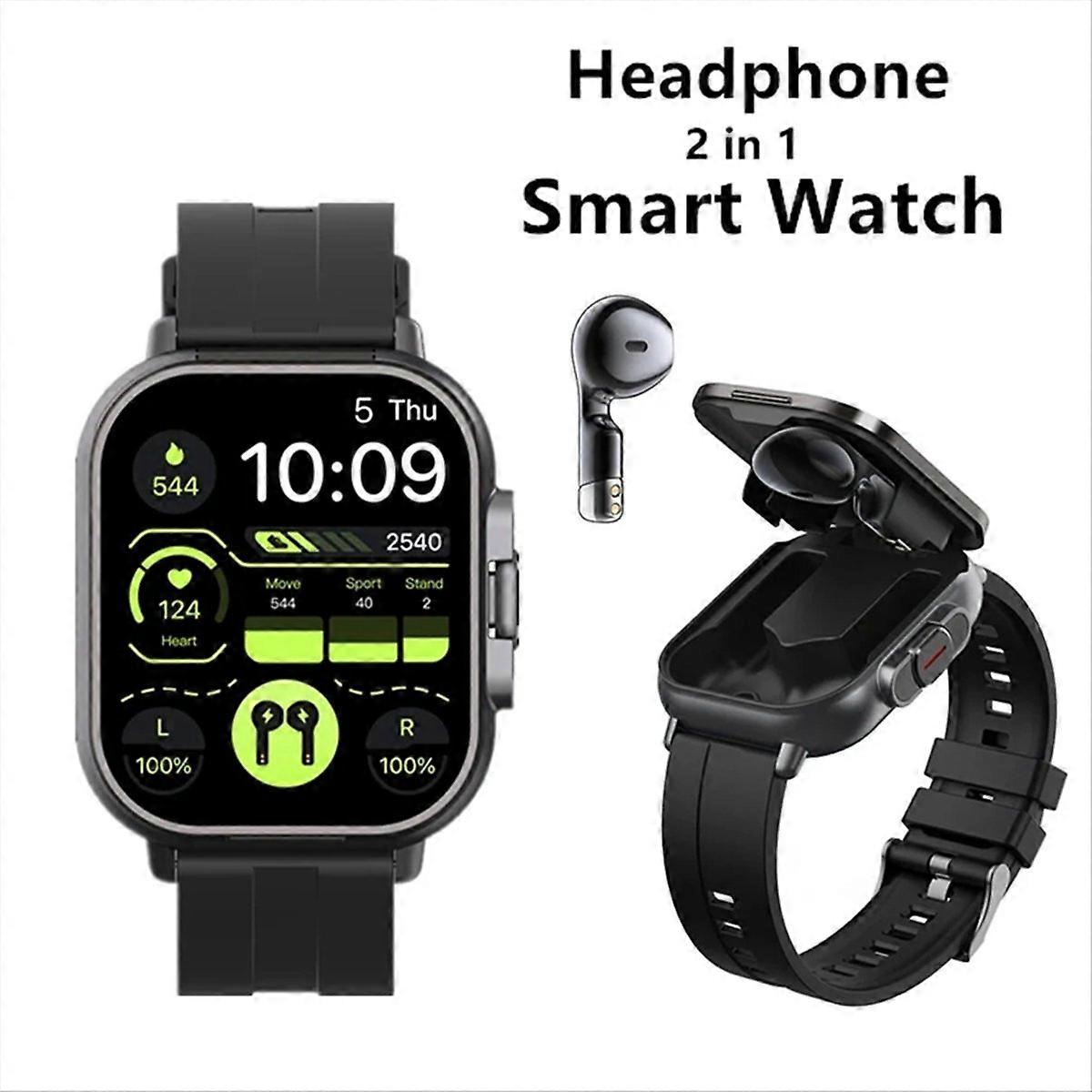 2 In 1 Wireless Bluetooth Smart Watch With Earbud-A