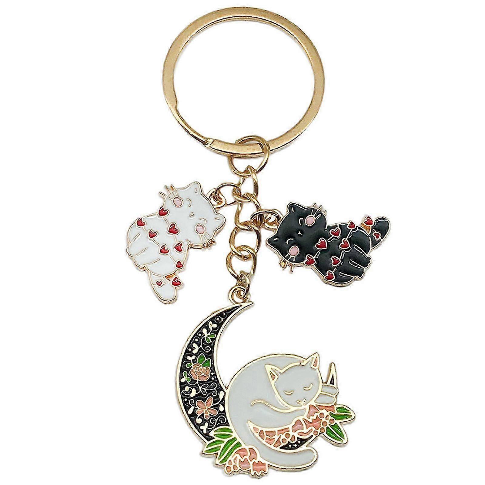 Stylish Cat Pet Hanging Ornament Unique Cats Key Chain Pendant Accessory Unique Key Rings Charm for Keys or Phone