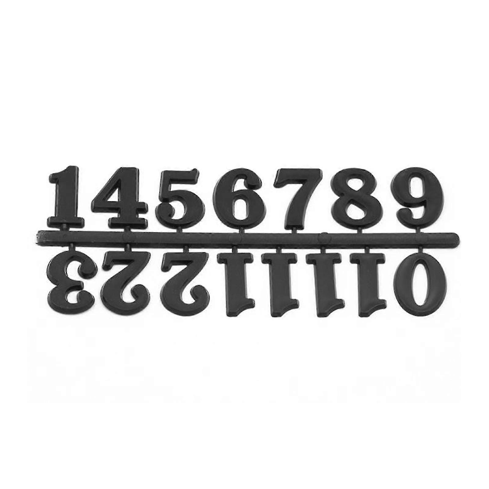 12Pcs/Set Clock Numeral Arab Number Easy Assembly Solid Color Replacement DIY Quartz Clock Number for Home -QH