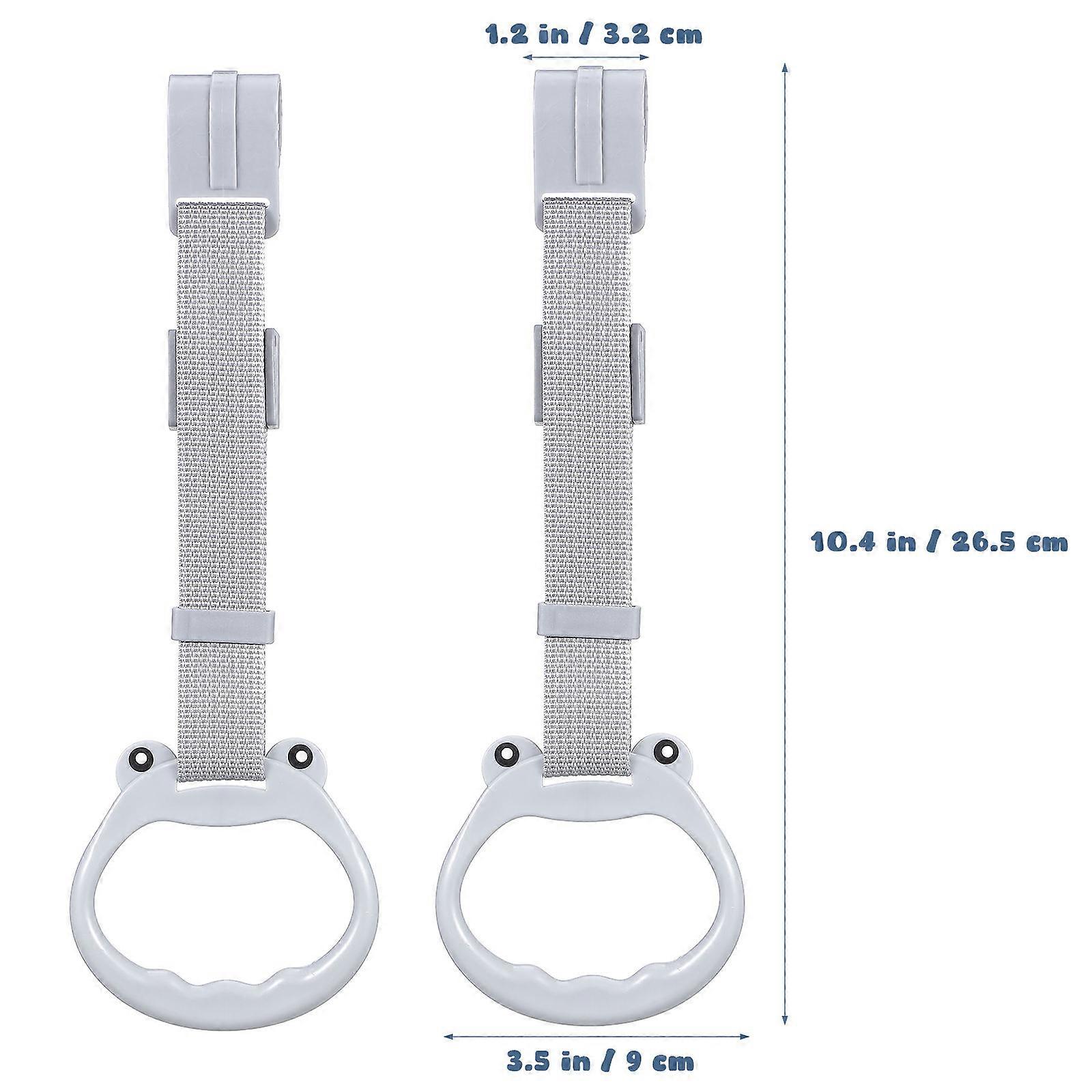 Baby Playpen Pull Rings for Infant Bed Use 2Pcs Light Grey Plastic