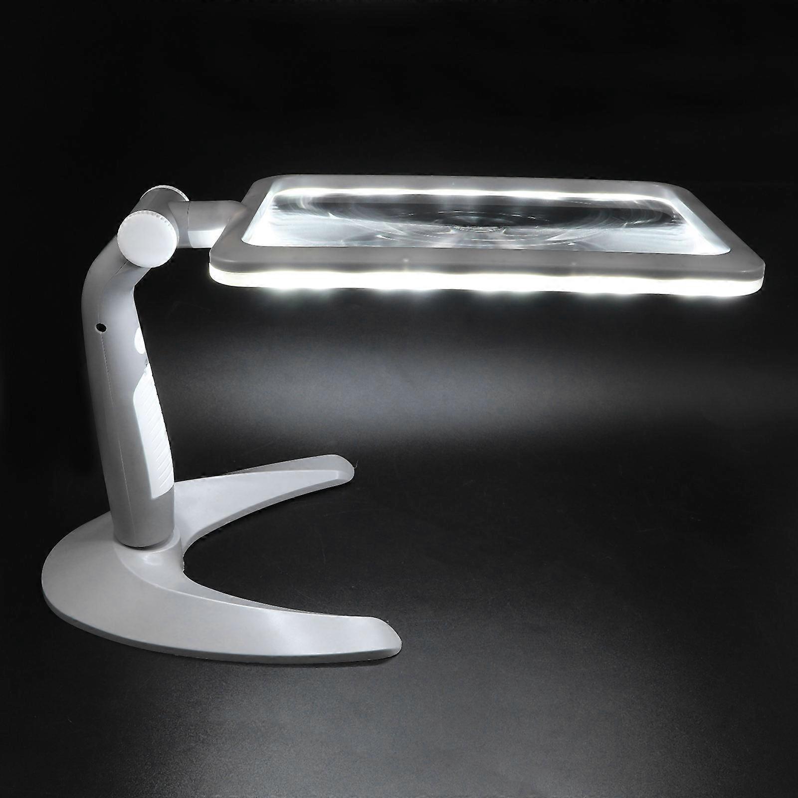 LED Desktop Magnifier for Reading with 48 LED Handheld Magnifying Glass 2.5x